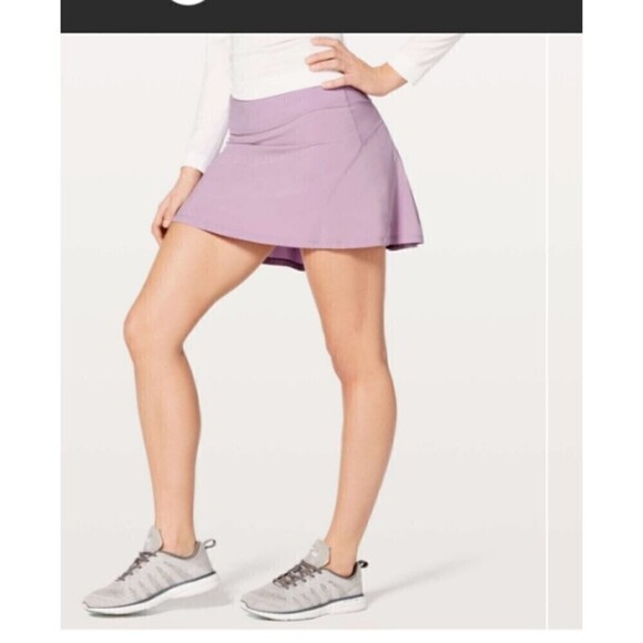 Lululemon Womens Purple Pleated Zip Pocket Stretch Circuit Breaker Skirt 10 - Picture 1 of 12